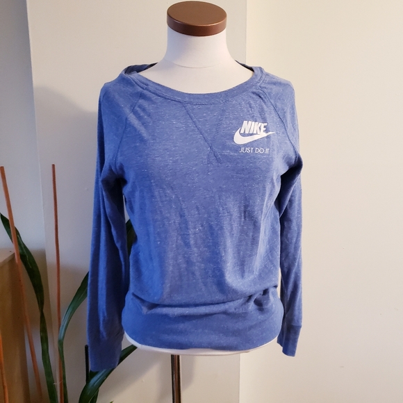 NIKE Women's Organic Cotton Blend Sweatshirt - Heathered Blue S - Picture 1 of 10